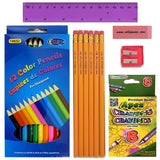 Front facing image of 11 Piece Stationery Kit in Pencil Box.