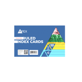 APEX Pastel Ruled Index Cards - 3 X 5 Inches, Assorted Colors, 100 Pack