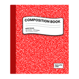 Front facing image of Red Marble Composition Notebook.